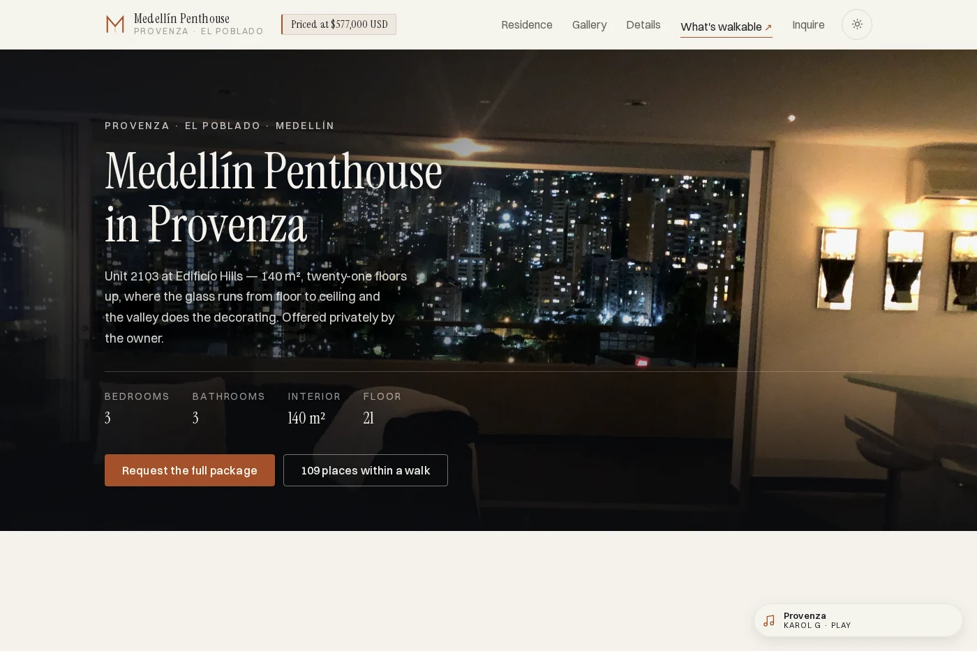 Medellín Penthouse — residential sale