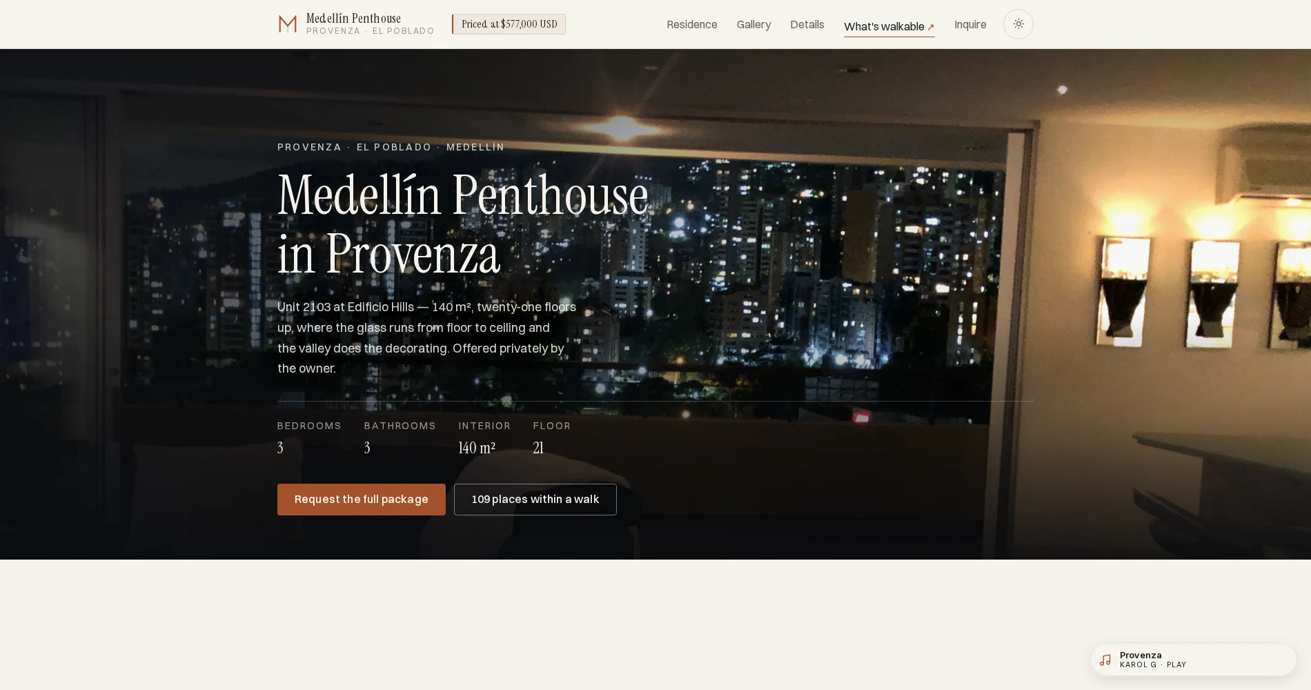 Medellín Penthouse — residential sale