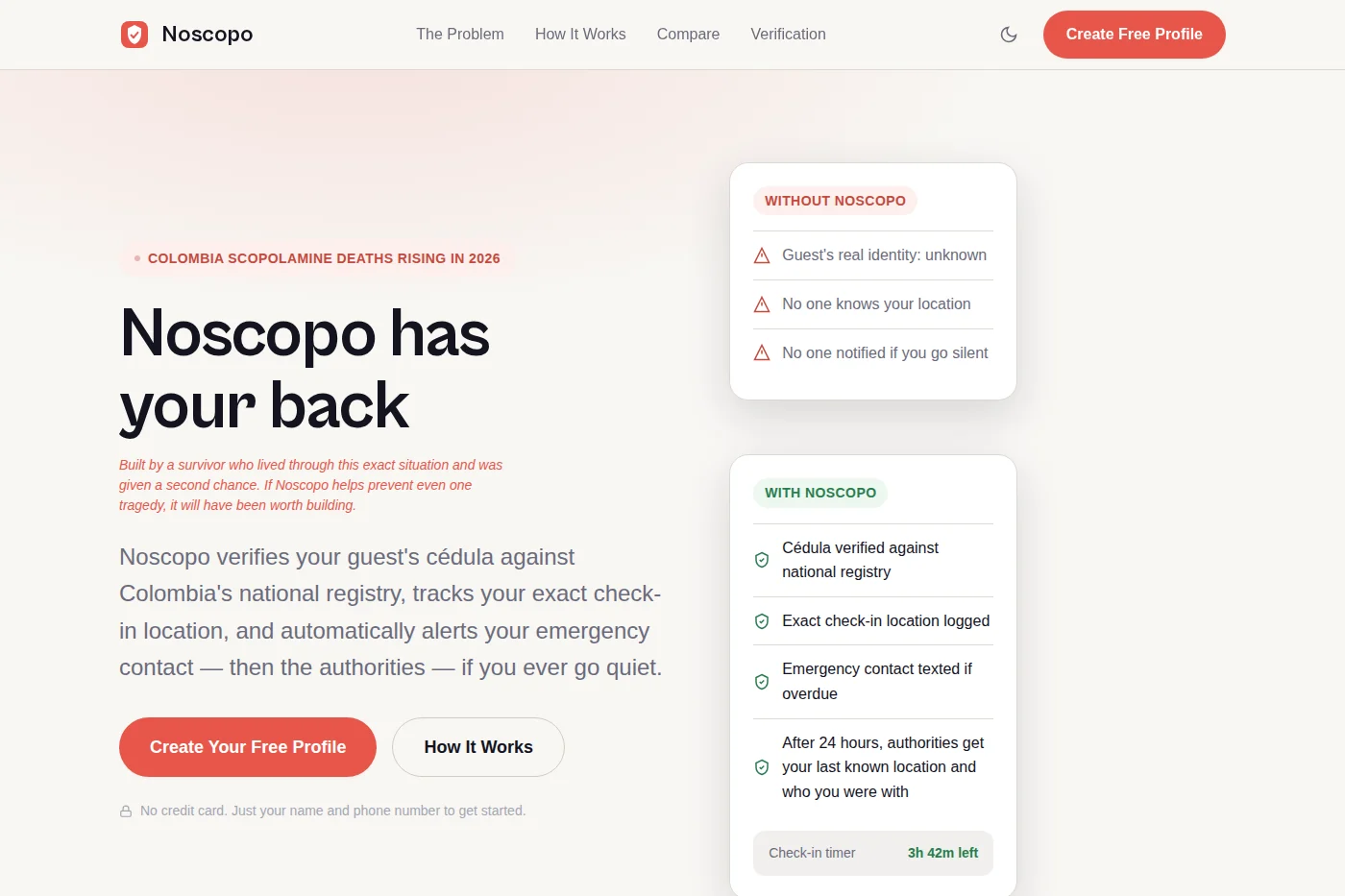 Noscopo — identity & personal safety