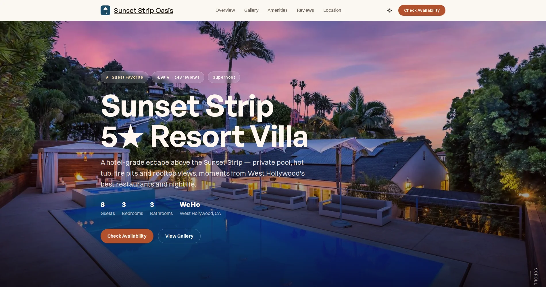 Sunset Strip Oasis — hospitality